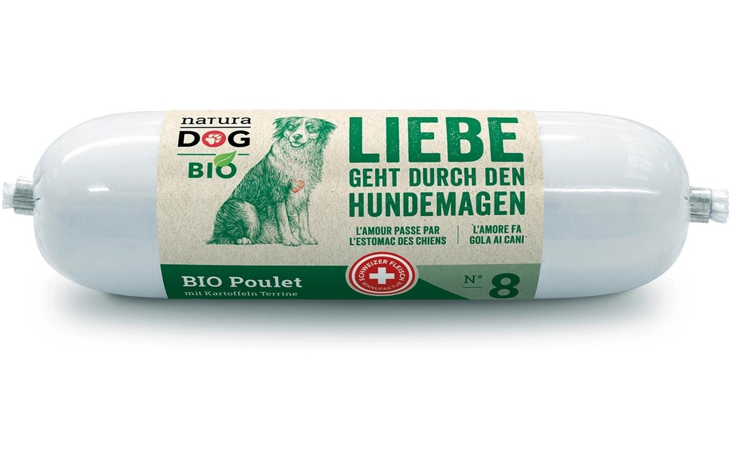 naturaDog Alimentation humide Poulet biologique avec terrine de pommes de terre, 400 g