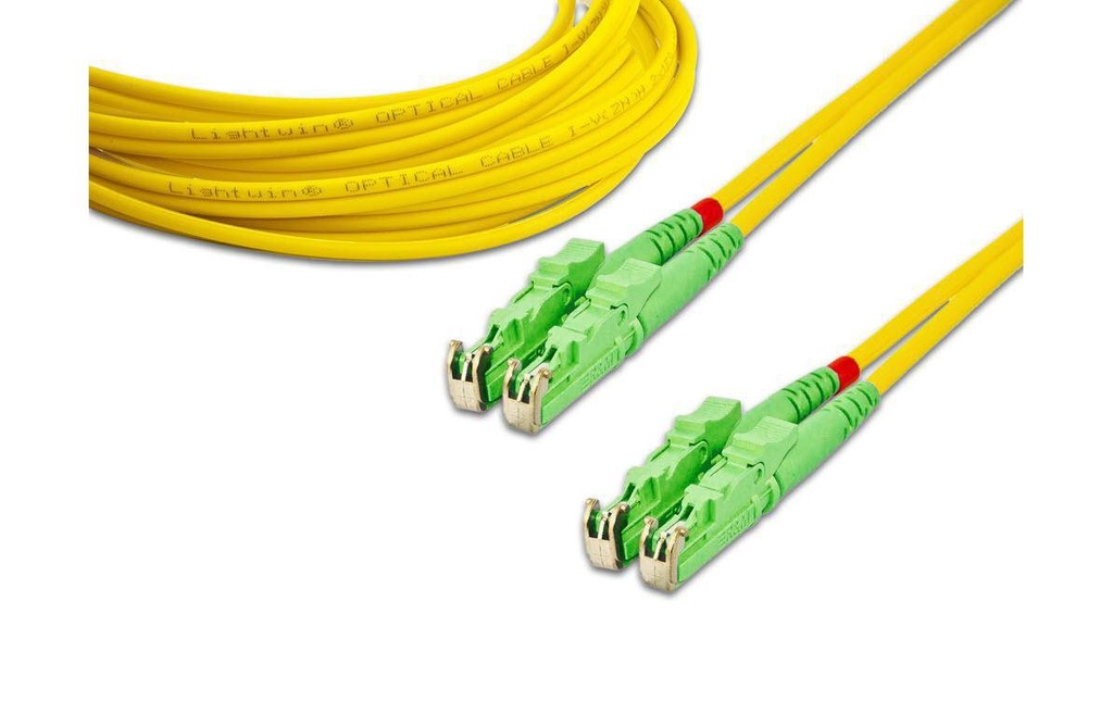 Lightwin Câble patch à fibre optique SM E2000/APC – E2000/APC, OS2, Duplex, 15 m