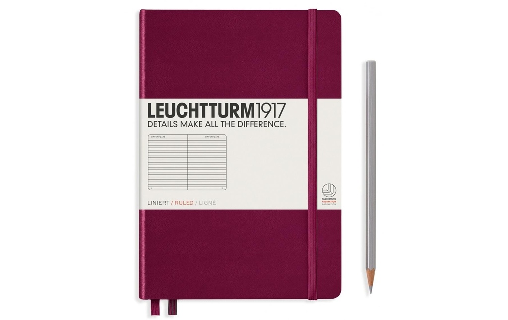 Leuchtturm Bloc-notes Medium A5, À lignes, 2-pièces, Port Rouge