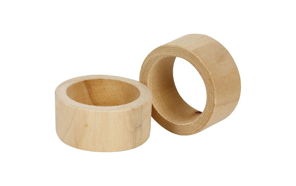 Creativ Company Article en bois anneaux, 35 x 20 mm, bois de pin, 6 pces