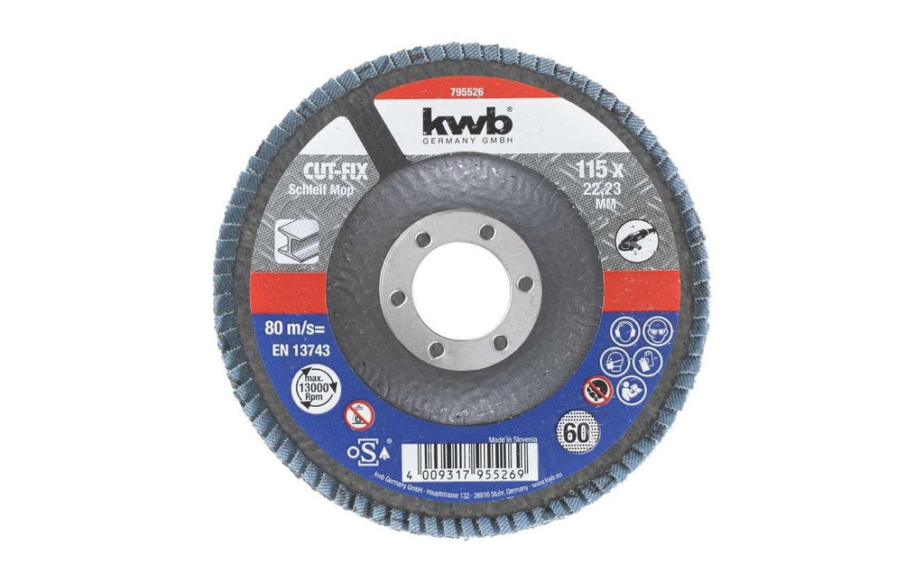 kwb Disque abrasif Métal 115mm K60