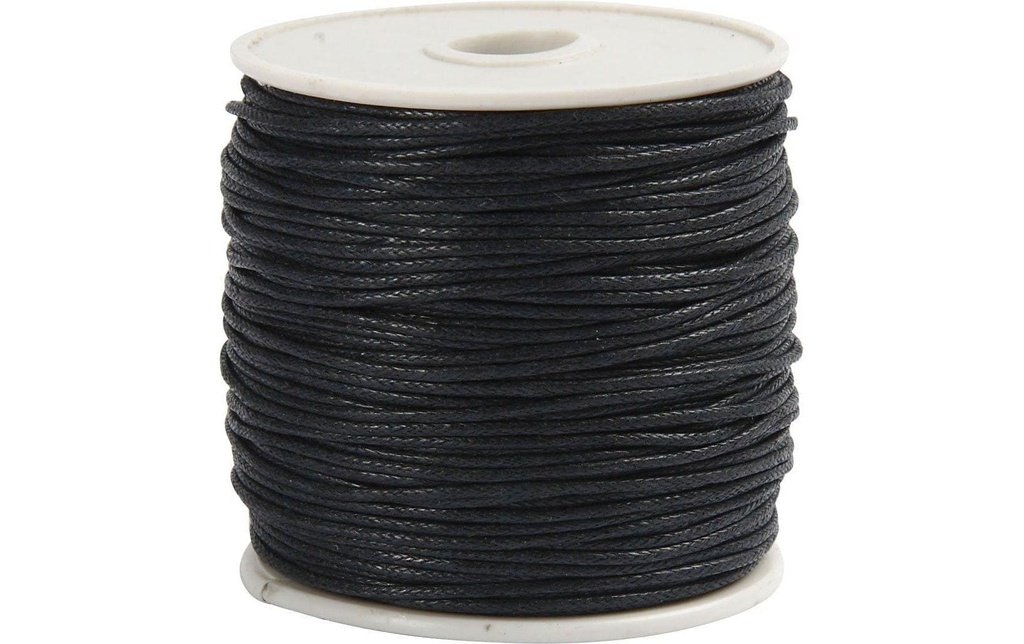 Creativ Company Bande en coton 1 mm, noir, 40 m