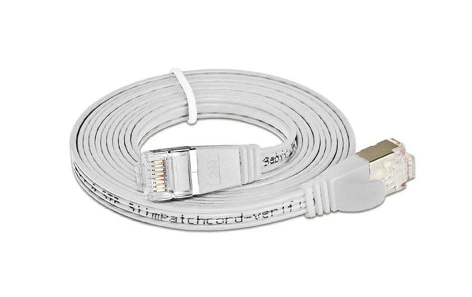 SLIM Câble patch slim RJ-45 - RJ-45, Cat 6, STP, 2 m, Blanc