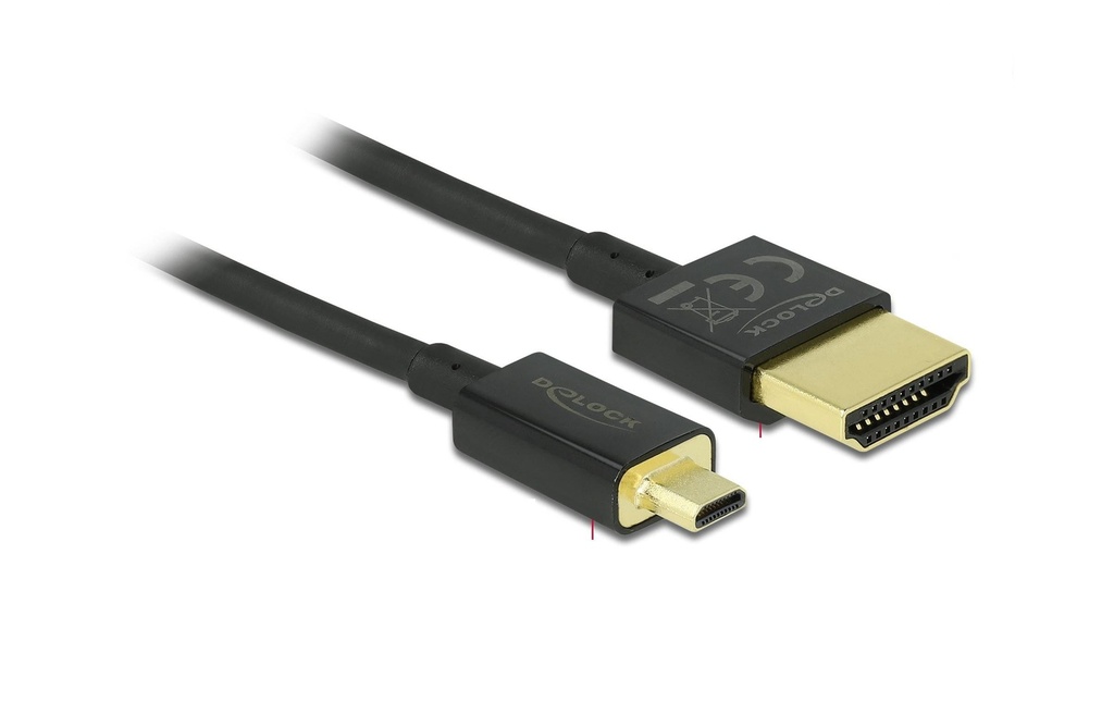 Delock Câble 4K 60Hz HDMI - Micro HDMI (HDMI-D), 0.5 m, Noir