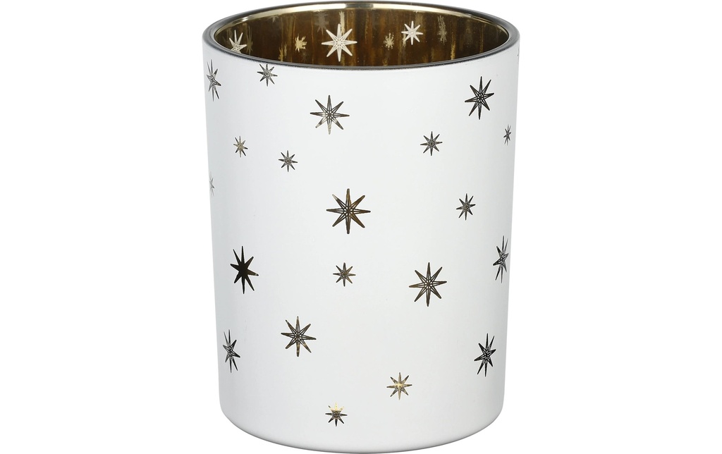 EGLO Bougeoir à bougie chauffe-plat Lukut 12.5 cm Doré/Blanc, Verre