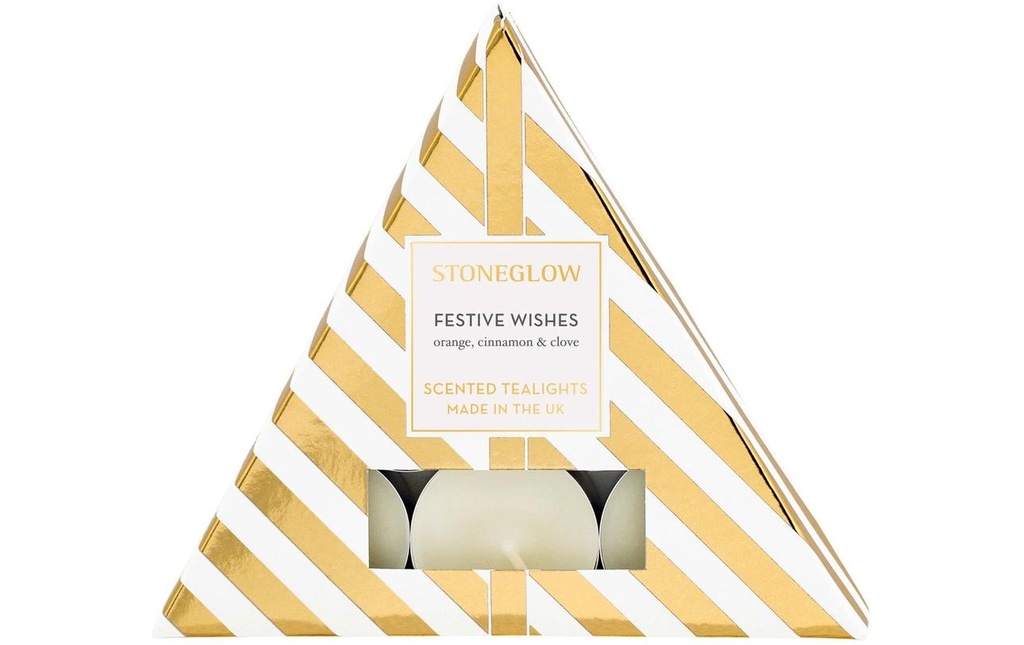 Stoneglow Bougie chauffe-plat Festive Wishes 6 pièces, Jaune