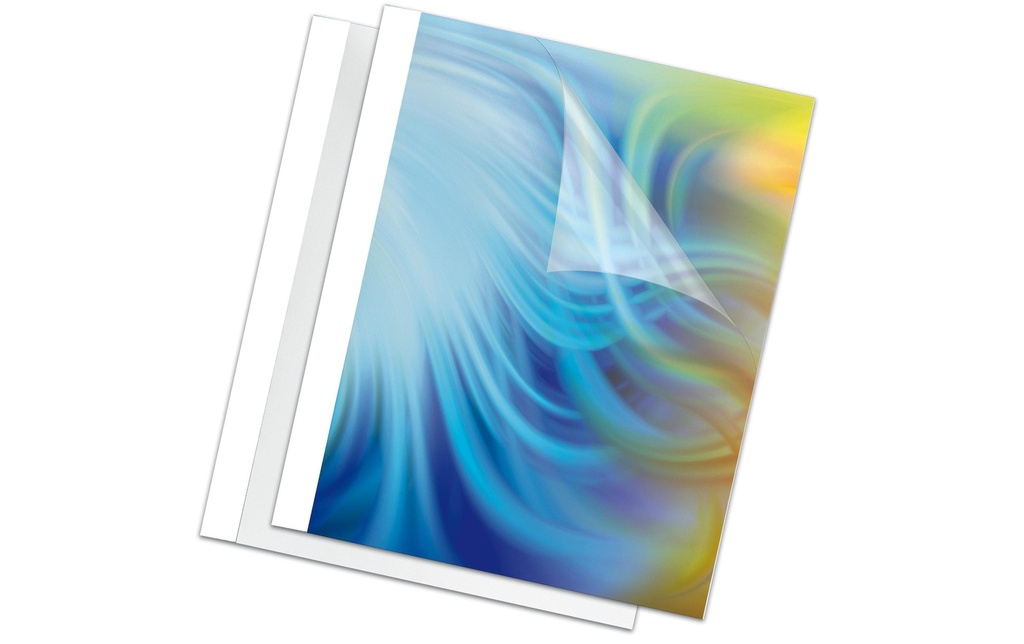 Fellowes Couverture de brochure pour 1 à 8 feuilles, 200 g/m², 100 pièces, blanc