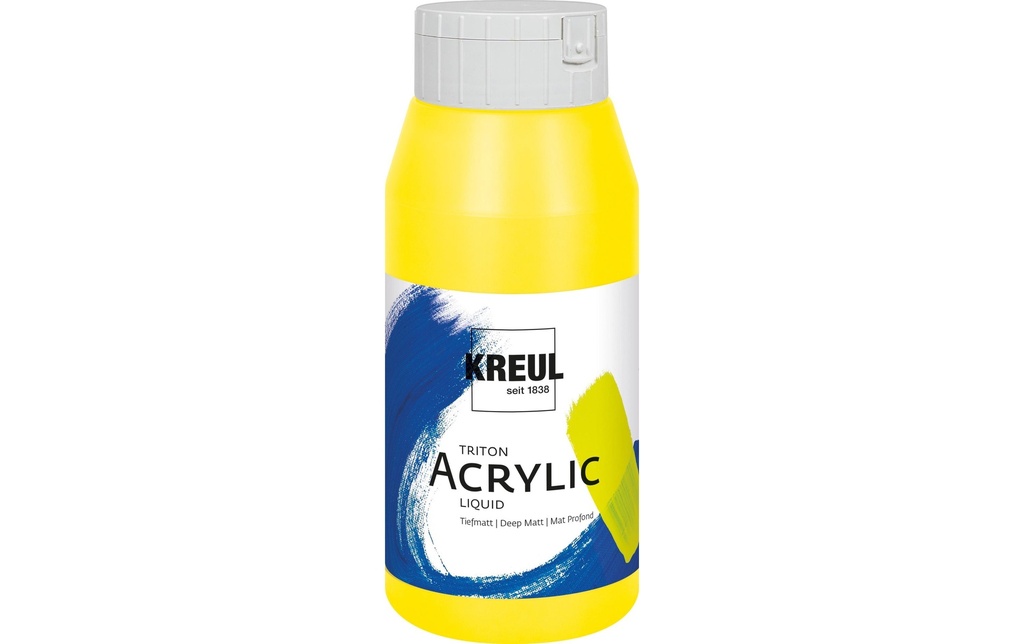 Kreul Peinture acrylique Triton Acrylic Liquid jaune véritable clair 750 ml