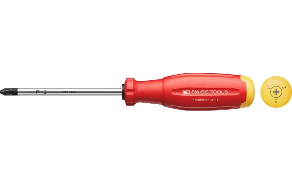 PB Swiss Tools Tournevis 38190 SwissGrip Evo PH 2 100 mm
