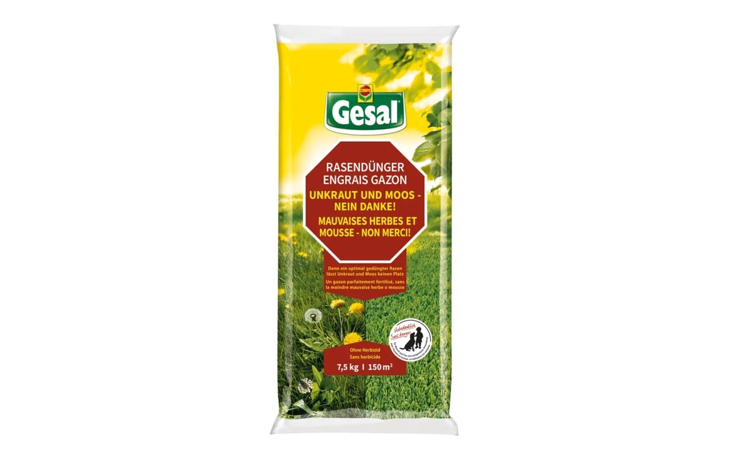 Gesal Engrais gazon Mauvaises herbes et mousse Non-merci 7.5 kg