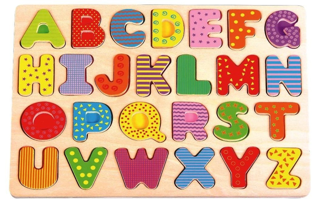 Spielba Holzspielwaren Jeux d’emboîtement Lettres majuscules