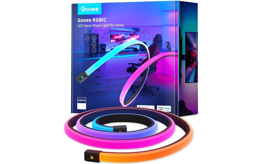 Govee Bande LED Neon Gaming Table Light, 3 m, RGBIC, Wi-Fi + BT