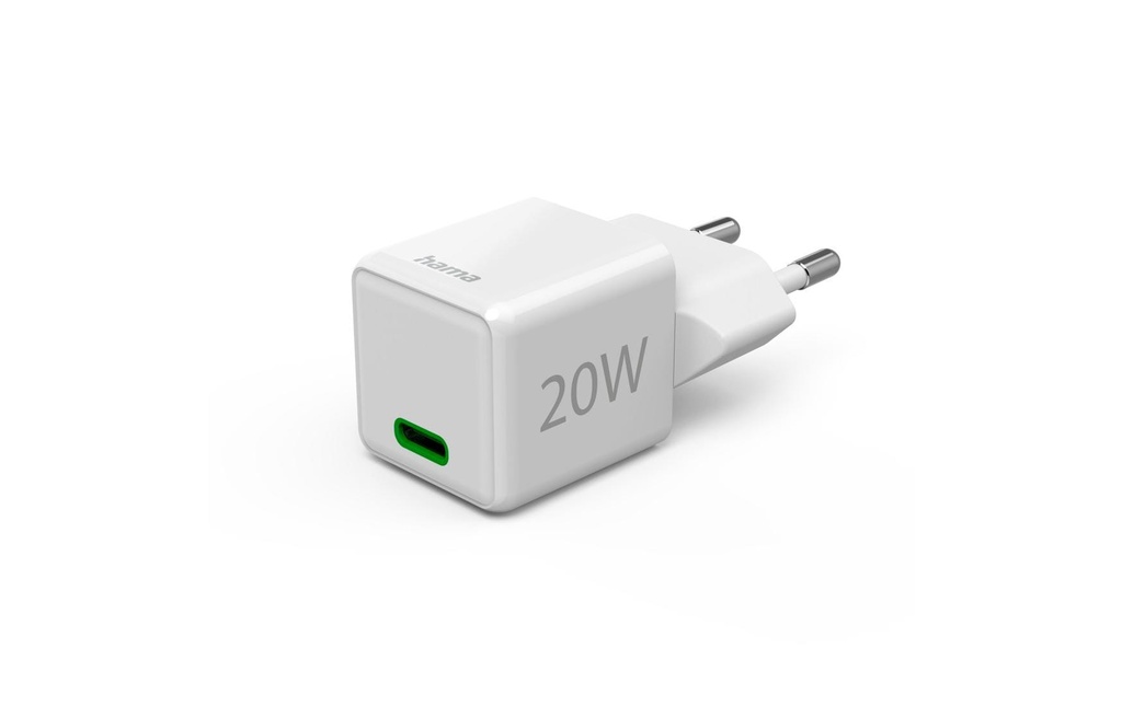 Hama Chargeur mural USB Mini-charger USB-C 20 W Blanc