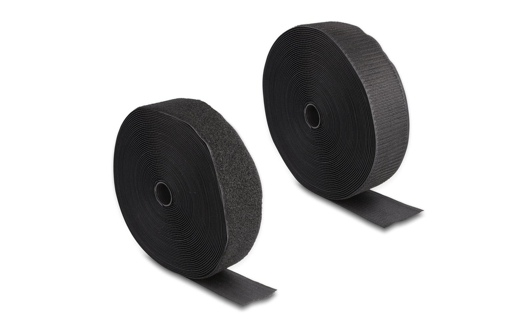 Delock Bande auto-agrippante 15m x 50mm Résistant Noir