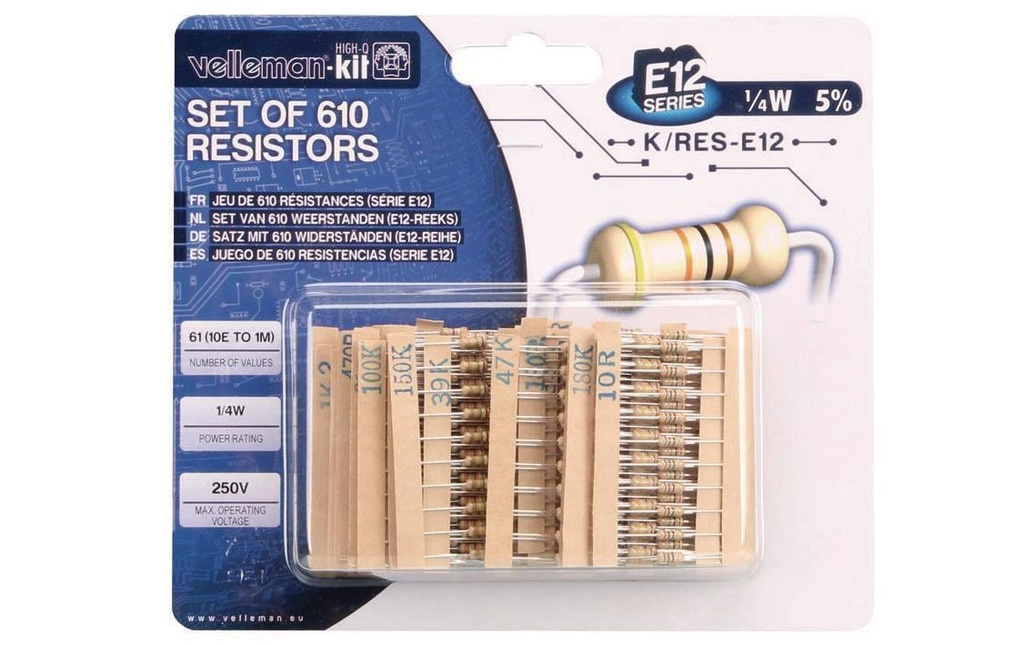Velleman Résistance K/RES, E12 610 Pièce/s