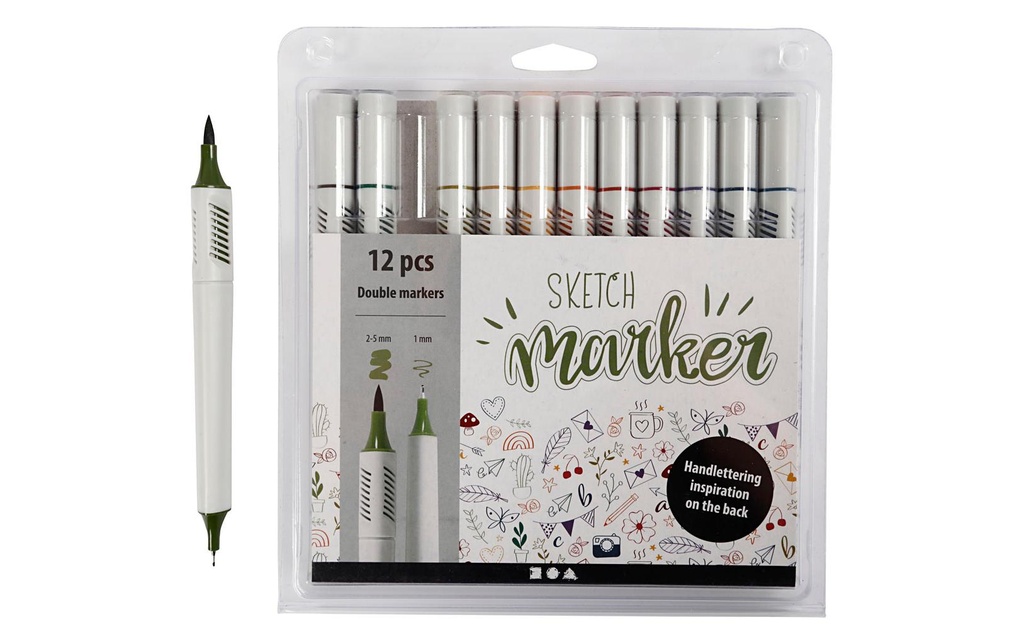 Creativ Company Crayon feutre Marqueur de sketch 12 pièces