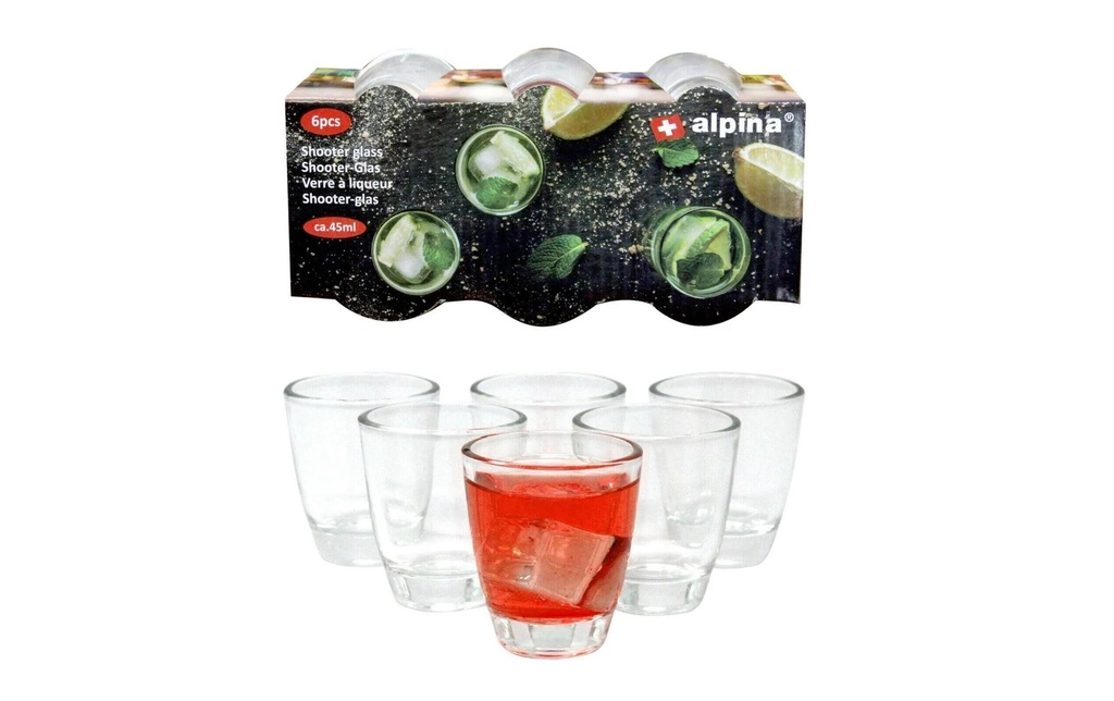 alpina Verres à liqueur 45 ml, 6 Pièce/s, Transparent