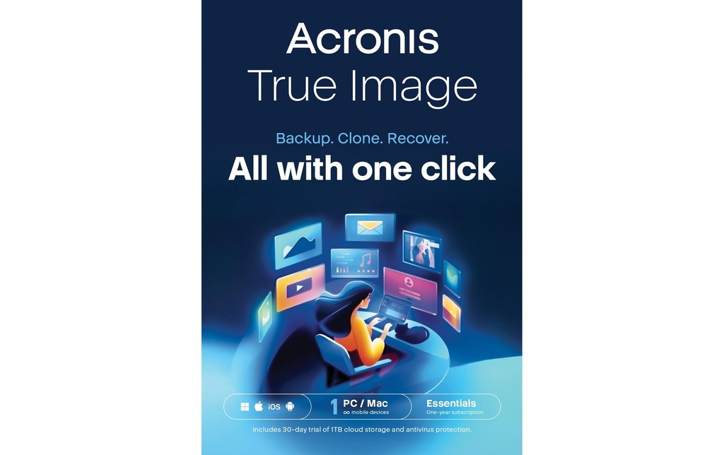Acronis True Image Essentials ESD, Abonnement 1 PC, 1 an