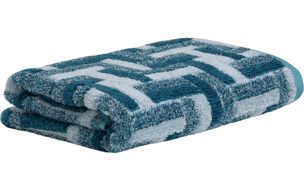 Möve Serviette Tide Tiles 50 x 100 cm, Aqua/Pétrole