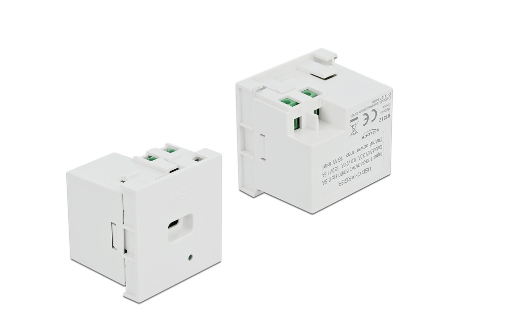 Delock Module de port de chargement USB Easy 45 Bloc de terminaison - Prise USB C
