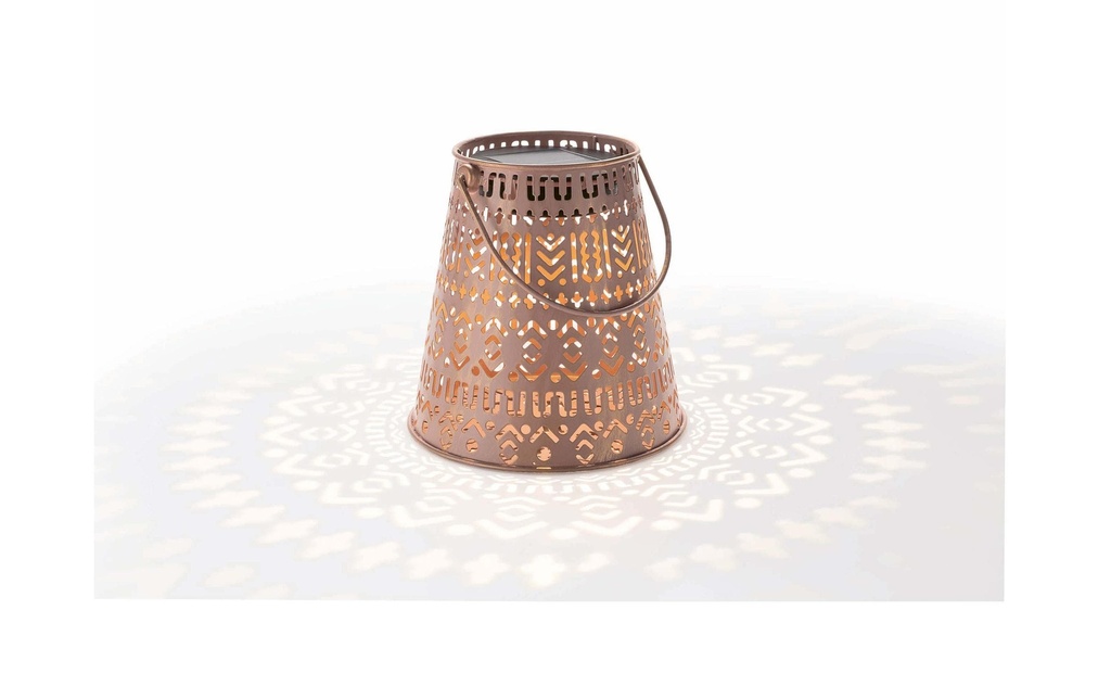 STT Lanterne Solar Antic Boho, Ø 15 x 16 cm, Brun/Anthracite
