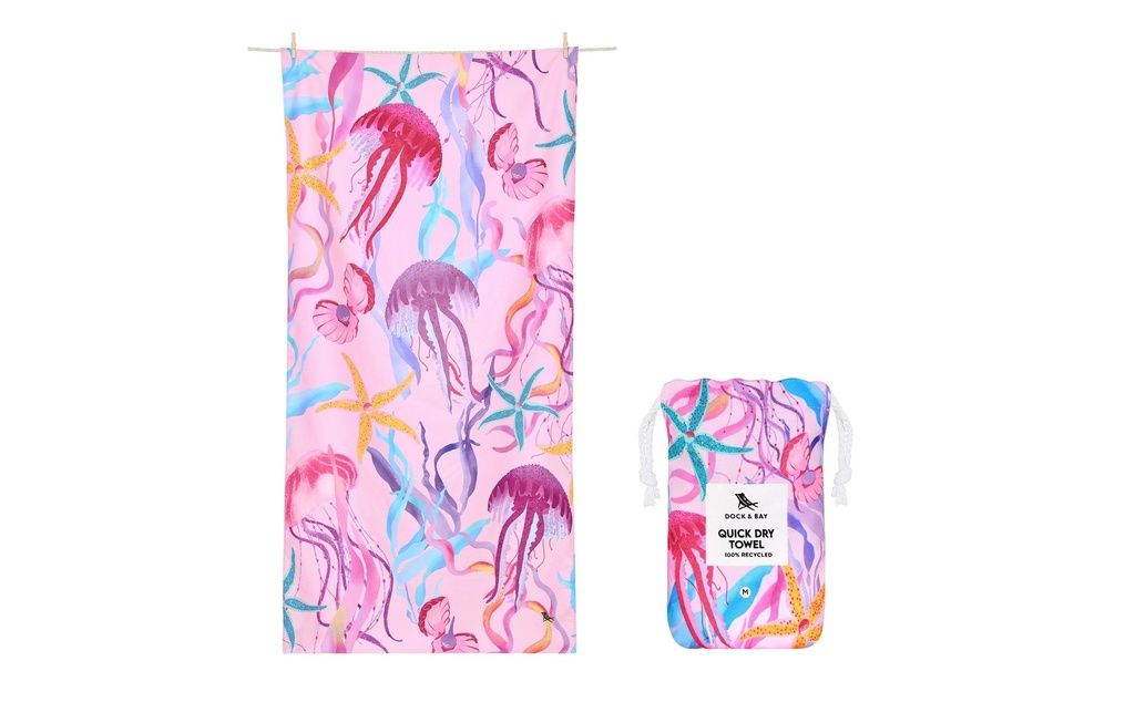 Dock & Bay Serviette de bain Ready for Jelly M, Multicolore/Rose