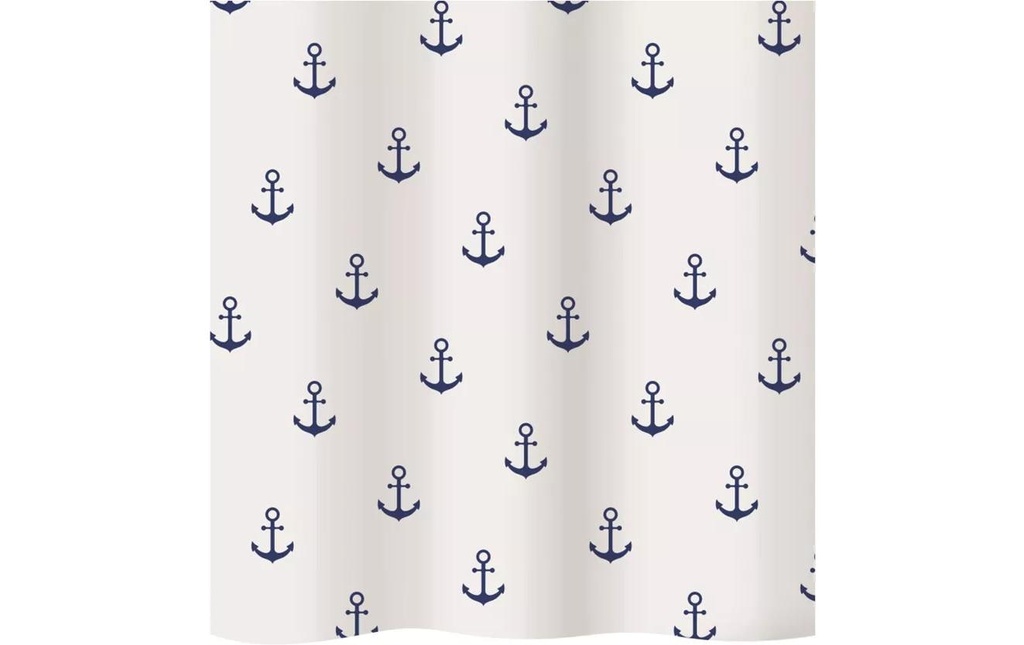 diaqua® Rideau de douche Anchor 120 x 200 cm, Bleu/Blanc