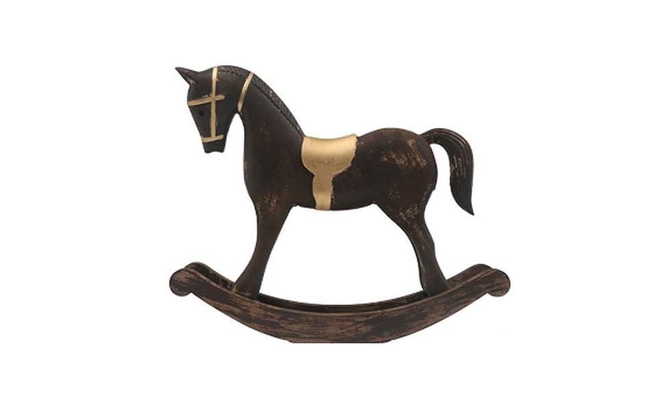 CHALET Figurine de Noël Cheval à bascule Noir
