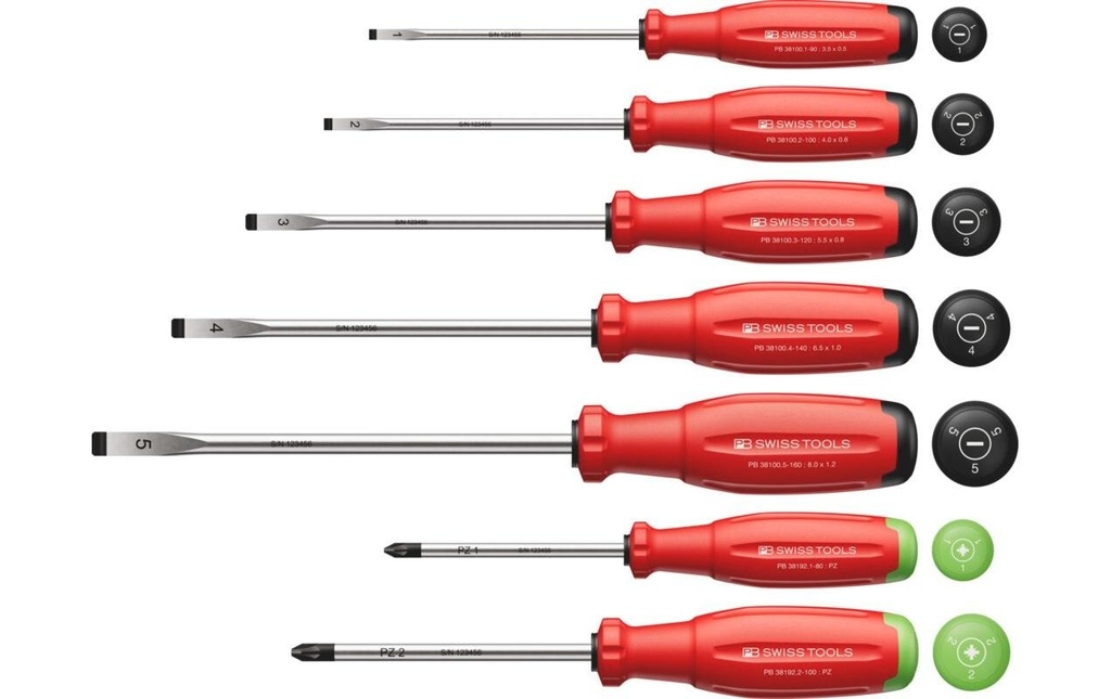 PB Swiss Tools Jeu de tournevis 38253 SwissGrip Evo H CBB