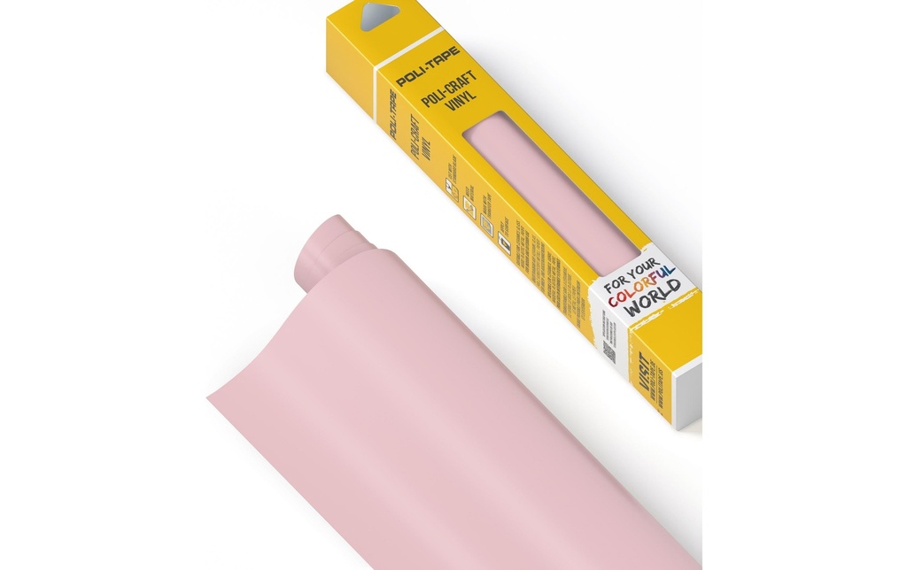 Poli-Tape Film de vinyle Permanent 30.5 x 183 cm, rose clair mat