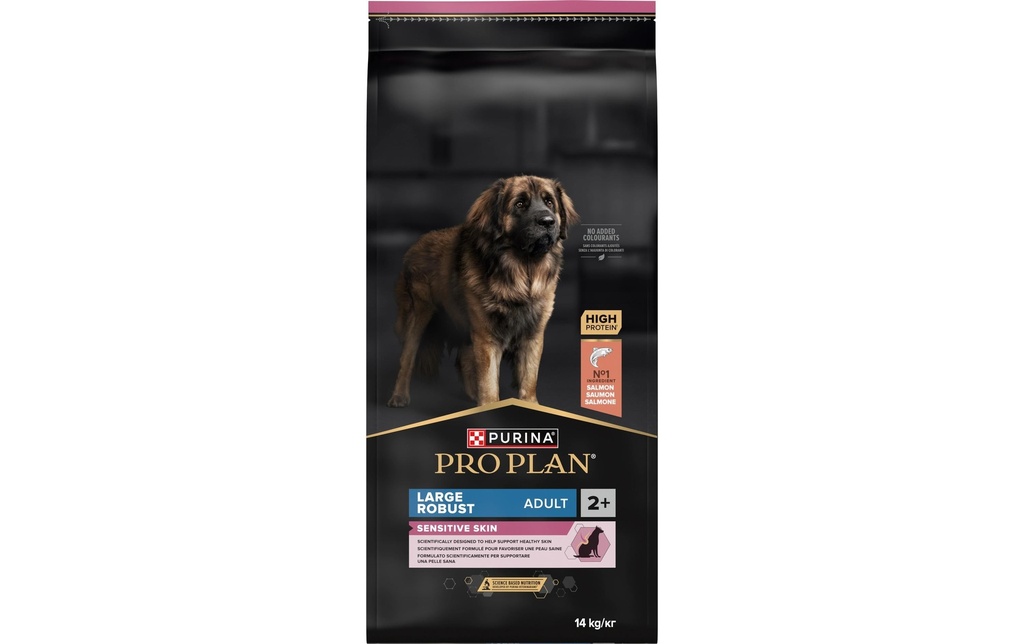 Purina Pro Plan Alimentation sèche L Robust Adult Sensitive Skin Saumon, 14 kg