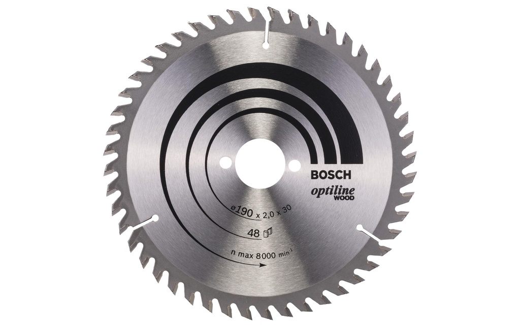 Bosch Professional Lame de scie circulaire Optiline Wood, 190 x 30 x 2 mm, Z 48
