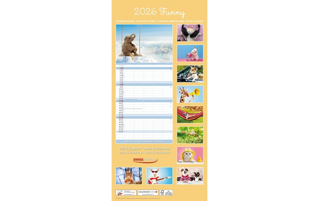 TH Products Pianificatore familiare Funny 2026