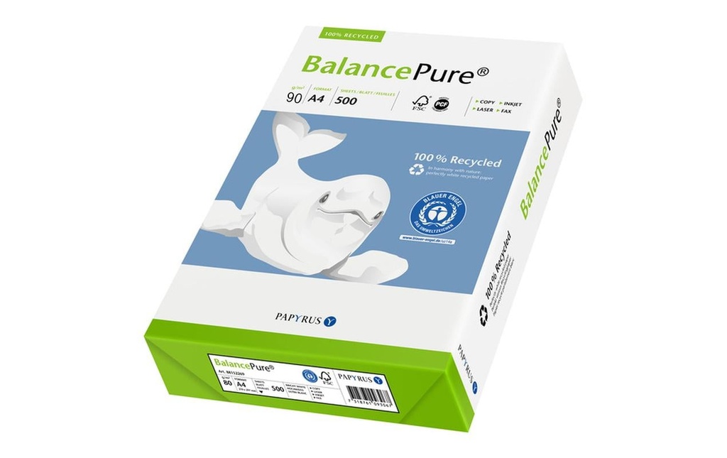 Balancepure Papier pour photocopie A4, Blanc, 90 g/m², 500 Feuille