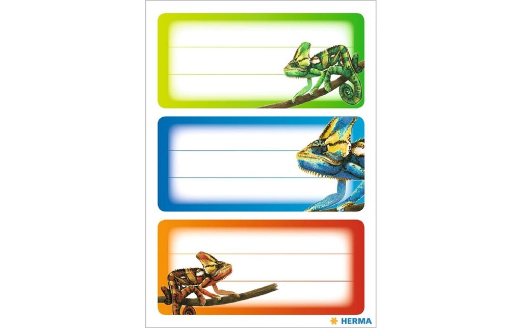 Herma Stickers Étiquettes scolaires Gecko 9 étiquettes, 3 feuilles