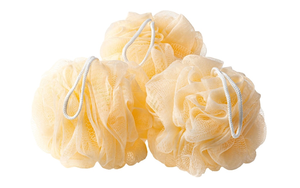 COCON Éponge de douche Crème, 3 pièces