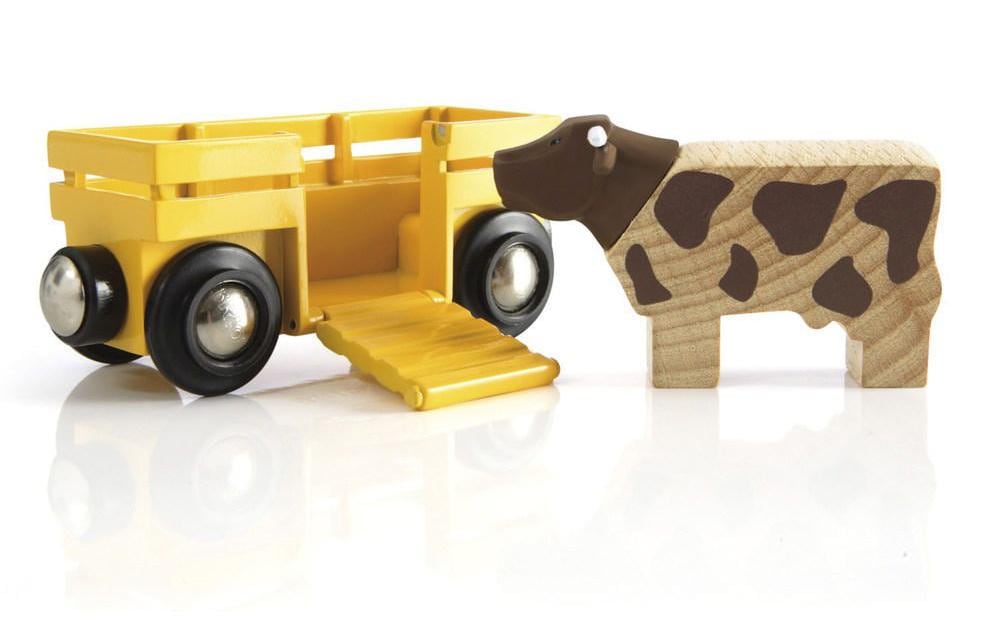 BRIO Chemin de fer Transport d'animaux avec vache
