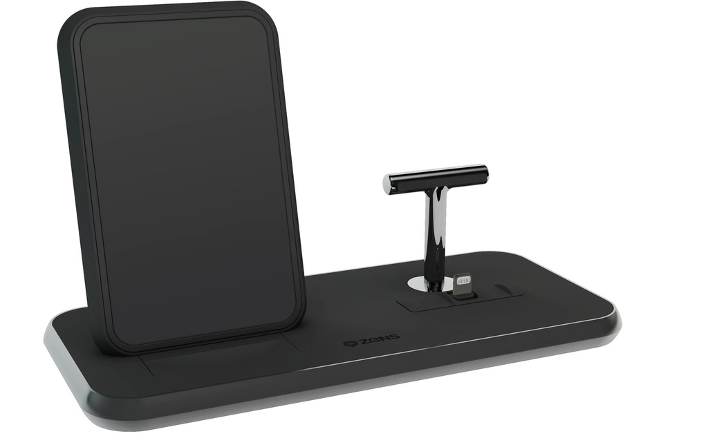 Zens Chargeur sans fil Dual QI + Lightning Noir