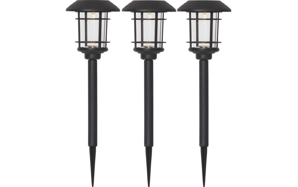 Star Trading Éclairage de jardin Solar Fride Black, 3 pièces