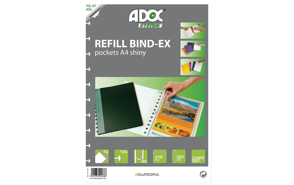 ADOC Bindex poches rech.A5 granulé (10 pces)