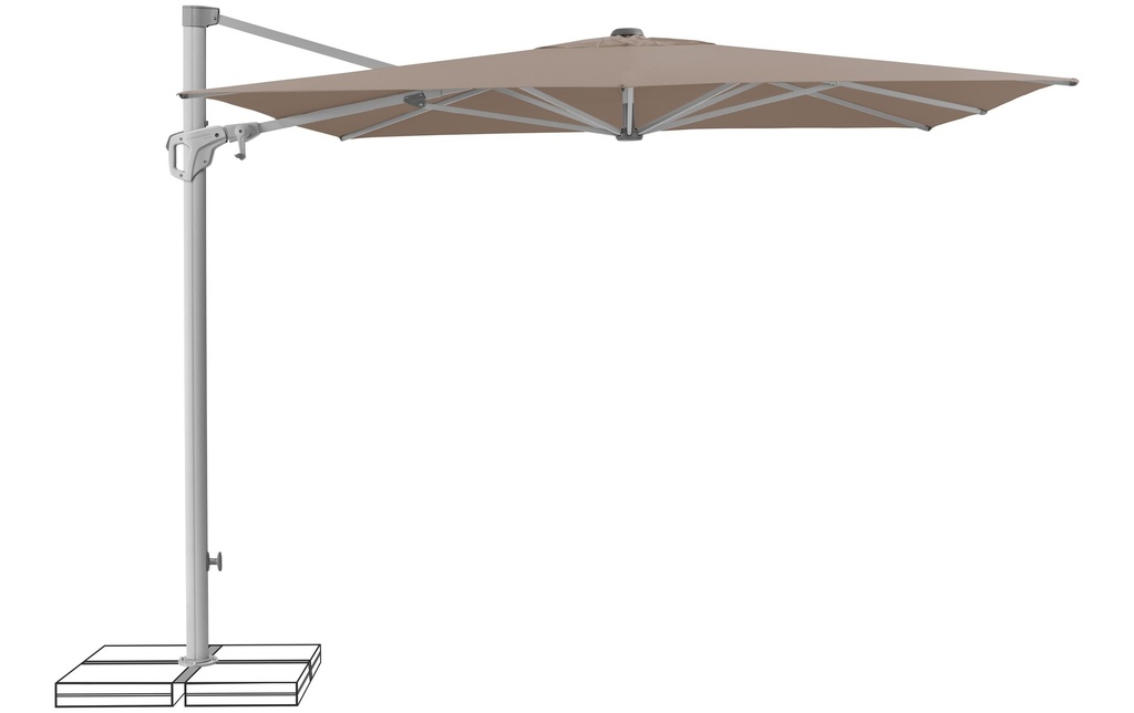 Suncomfort by Glatz Parasol Familyflex taupe clair, 250 x 250 mm