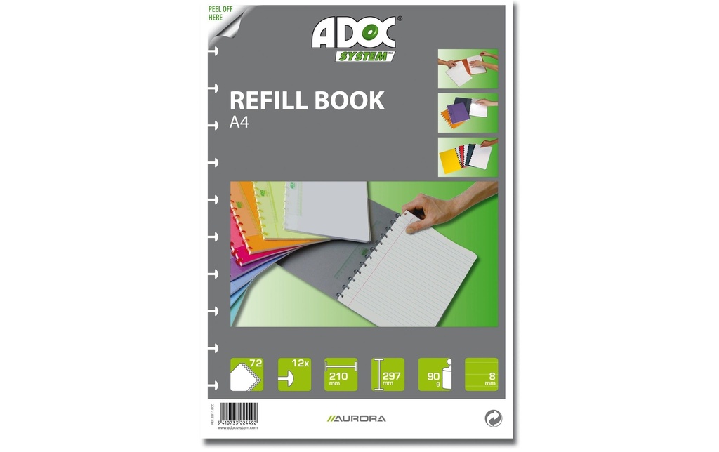 ADOC Feuill.rech.Pap-Ex A4 lign.90g (72 pces)