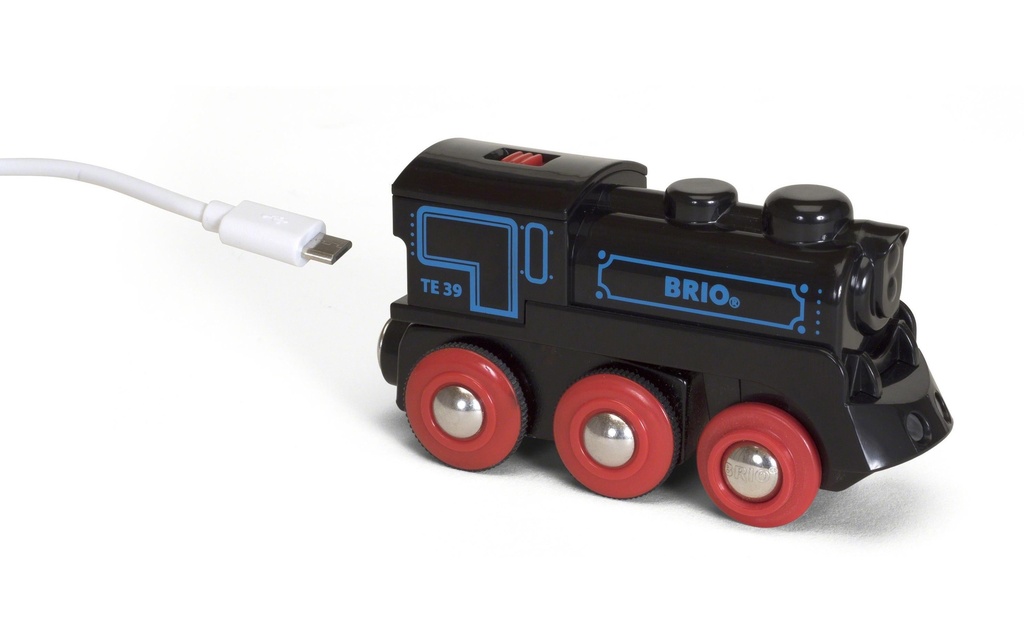 BRIO Chemin de fer Locomotive à batterie noire avec mini-USB