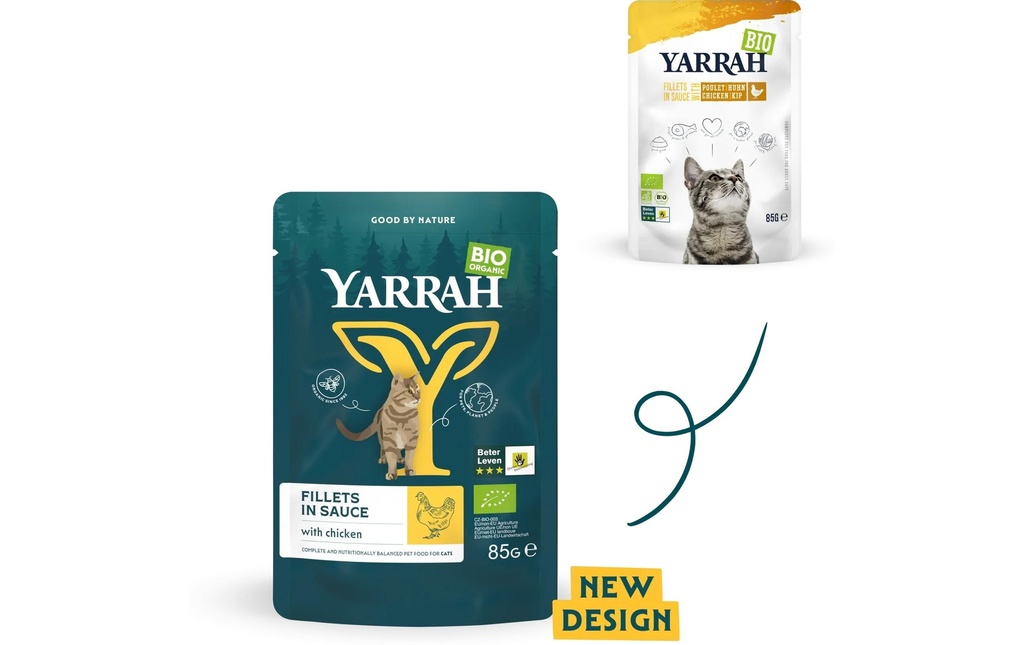 Yarrah Alimentation humide bio Fillets en sauce au poulet 14 x 85 g
