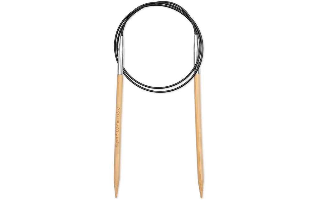 Prym 1530 Aiguille à tricoter circulaire BAMBUS 5.00 mm, 80 cm