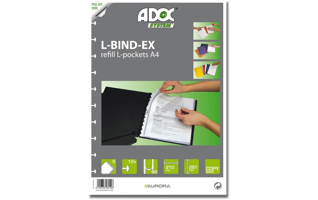 ADOC Bindex L-Bind A4 rechange (5 pces)