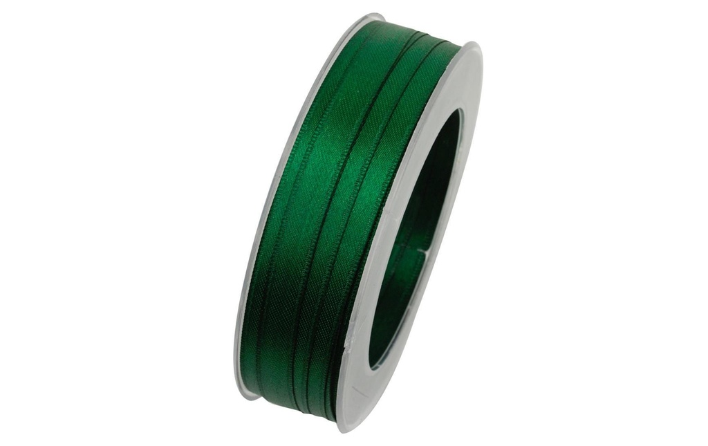 GOLDINA Ruban de satin 10 mm x 25 m, vert foncé, 1 pièce
