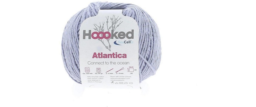 Hoooked Fil de coton Hoooked Atlantica SeaCell Fil Violet