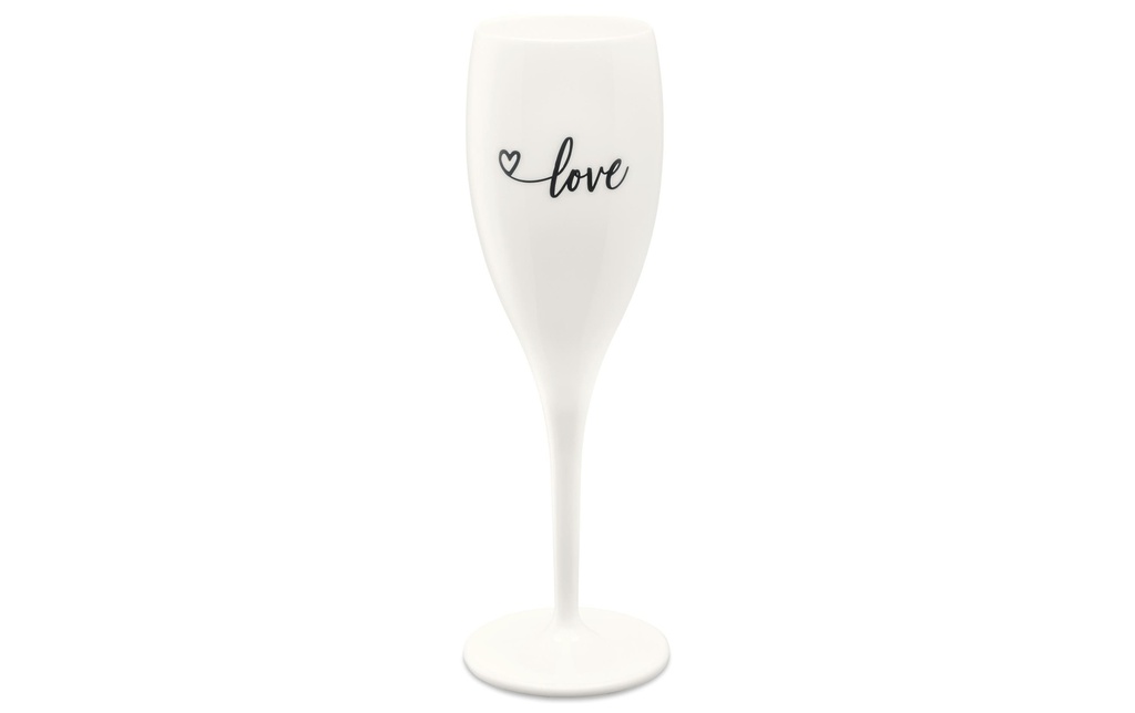 Koziol Verre à champagne Superglas Love 100 ml, 1 Pièce/s, Blanc