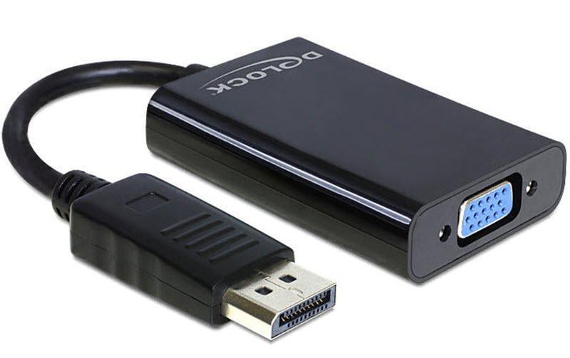 Delock Câble adaptateur DP - VGA Noir